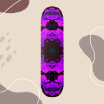 Psychedelic Hippie Flower Paars Persoonlijk Skateboard<br><div class="desc">Dit psychedelische kaleidoscoopontwerp is paars en zwart. Levendige trippy visuals voor de moderne hippie of iedereen die van heldere kleuren houdt!</div>