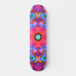 Psychedelic Hippie Flower Pink Blue en Oranje Persoonlijk Skateboard