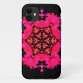 Psychedelic Hippie Flower Pink en Black Case-Mate iPhone Case (Achterkant)