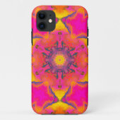 Psychedelic Hippie Flower Pink Paars and Yellow Case-Mate iPhone Case (Achterkant)