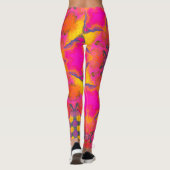 Psychedelic Hippie Flower Pink Paars and Yellow Leggings (Achterkant)