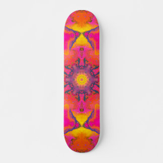 Psychedelic Hippie Flower Pink Paars and Yellow Persoonlijk Skateboard