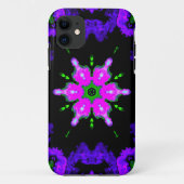 Psychedelic Hippie Flower Pink Paars en Green Case-Mate iPhone Case (Achterkant)
