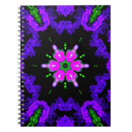 Psychedelic Hippie Flower Pink Paars en Green Notitieboek