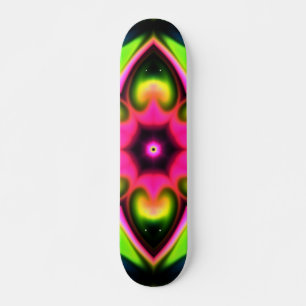 Psychedelic Hippie Flower Pink Yellow en Green Persoonlijk Skateboard