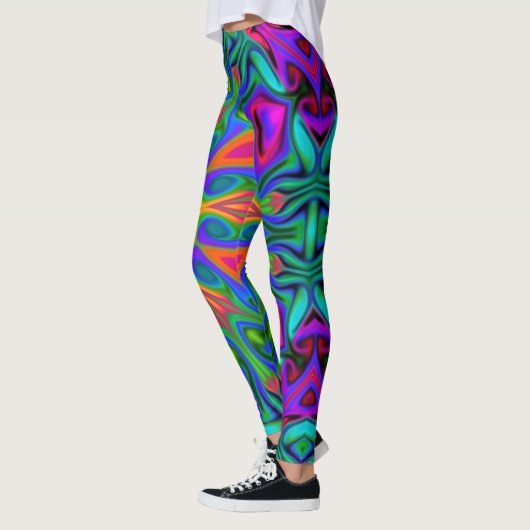 Psychedelic Hippie Flower Rainbow Leggings (Links)