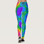 Psychedelic Hippie Flower Rainbow Leggings (Achterkant)