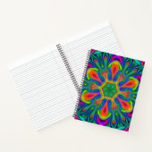Psychedelic Hippie Flower Rainbow Notitieboek (Binnen)