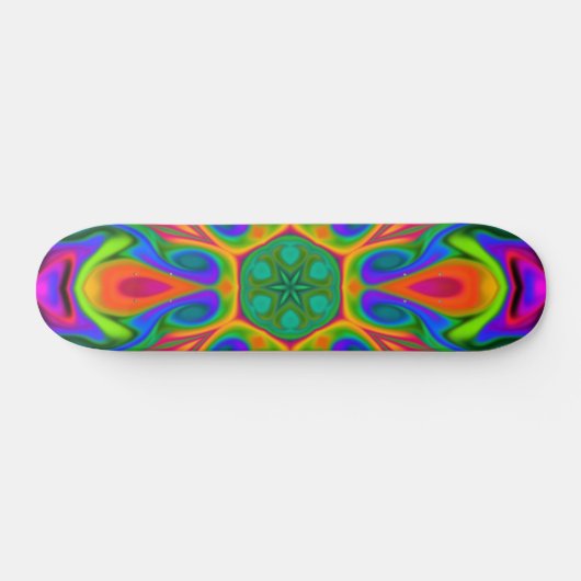 Psychedelic Hippie Flower Rainbow Persoonlijk Skateboard (Horizontaal)