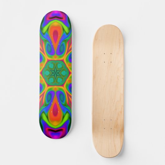 Psychedelic Hippie Flower Rainbow Persoonlijk Skateboard (Voorkant)