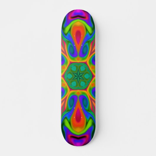 Psychedelic Hippie Flower Rainbow Persoonlijk Skateboard (Voorkant)