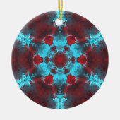Psychedelic Hippie Flower Red en Blue Keramisch Ornament (Voorkant)