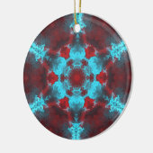 Psychedelic Hippie Flower Red en Blue Keramisch Ornament (Links)