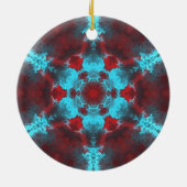 Psychedelic Hippie Flower Red en Blue Keramisch Ornament (Achterkant)