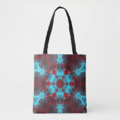 Psychedelic Hippie Flower Red en Blue Tote Bag (Voorkant)
