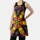 Psychedelic Hippie Flower Red Yellow en Paars Schort (Insitu)