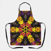 Psychedelic Hippie Flower Red Yellow en Paars Schort (Voorkant)