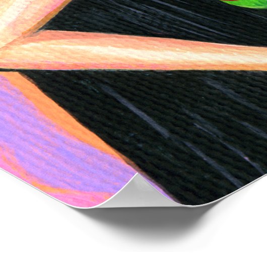 Psychedelic Hippie Girl Headband Peace Sign 1960 Poster (Hoek)