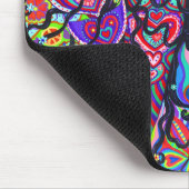 Psychedelic Hippie Mermaid Girl die gitaar speelt Muismat (Hoek)