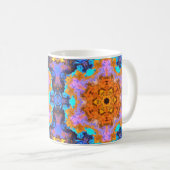 Psychedelic Hippie Oranje blauw en geel Koffiemok (Voorkant rechts)