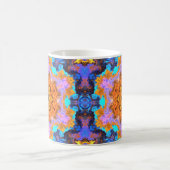 Psychedelic Hippie Oranje blauw en geel Koffiemok (Center)
