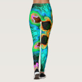 Psychedelic Hippie Oranje Blue en Black Leggings (Achterkant)