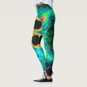 Psychedelic Hippie Oranje Blue en Black Leggings (Links)