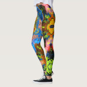 Psychedelic Hippie Oranje Blue en Green Leggings (Links)