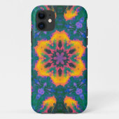Psychedelic Hippie Oranje en Paars Case-Mate iPhone Case (Achterkant)