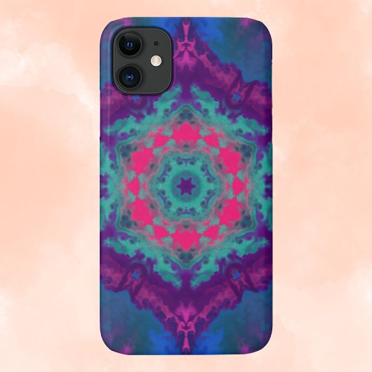 Psychedelic Hippie Paars, blauw en roze Case-Mate iPhone Case