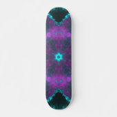 Psychedelic Hippie Paars en Blauwgroen Persoonlijk Skateboard (Voorkant)