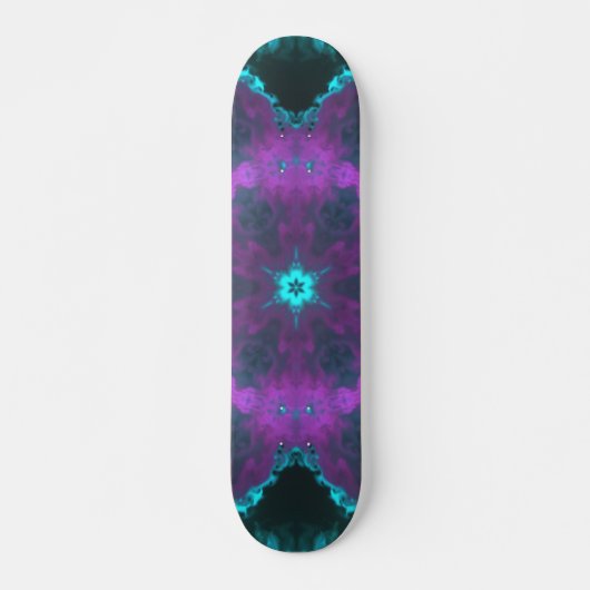Psychedelic Hippie Paars en Blauwgroen Persoonlijk Skateboard (Voorkant)