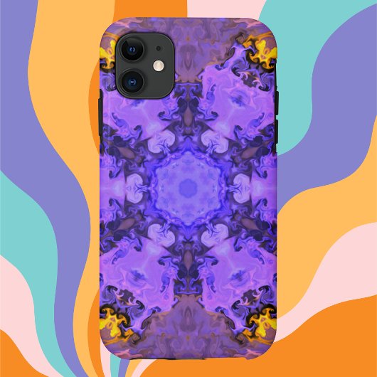 Psychedelic Hippie Paars en geel Case-Mate iPhone Case