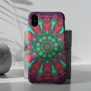 Psychedelic Hippie Paars Roze en Blauwgroen Case-Mate iPhone Case