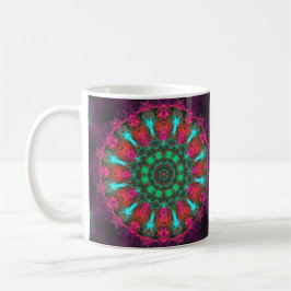 Psychedelic Hippie Paars Roze en Blauwgroen Koffiemok