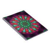 Psychedelic Hippie Paars Roze en Blauwgroen Notitieboek (Rechterzijde)
