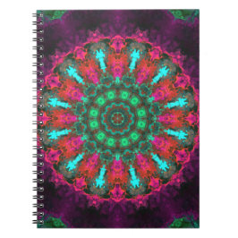 Psychedelic Hippie Paars Roze en Blauwgroen Notitieboek