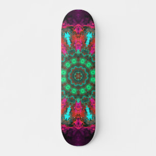 Psychedelic Hippie Paars Roze en Blauwgroen Persoonlijk Skateboard