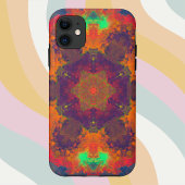 Psychedelic Hippie Paars Sinaasappel en Groen Case-Mate iPhone Case