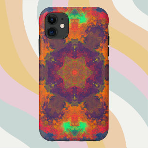 Psychedelic Hippie Paars Sinaasappel en Groen Case-Mate iPhone Case