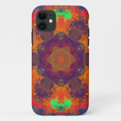 Psychedelic Hippie Paars Sinaasappel en Groen Case-Mate iPhone Case (Achterkant)