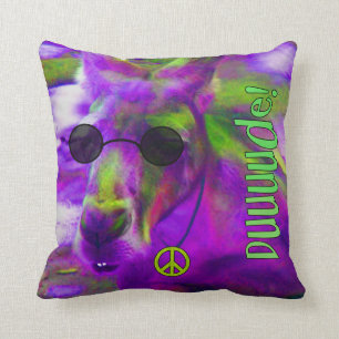 Psychedelic Hippie Peace Loving Kangaroo, Man! Kussen