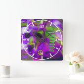 Psychedelic Hippie Peace Loving Kangaroo, Man! Vierkante Klok (Huis)