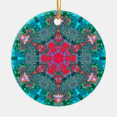 Psychedelic Hippie Pink Blauwgroen en Blue Keramisch Ornament (Voorkant)