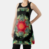 Psychedelic Hippie Red Blauwgroen en zwart Schort (Insitu)