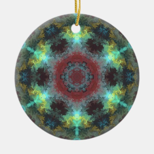 Psychedelic Hippie Red Blue en Yellow Keramisch Ornament (Voorkant)