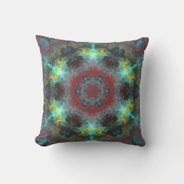 Psychedelic Hippie Red Blue en Yellow Kussen (Voorkant)