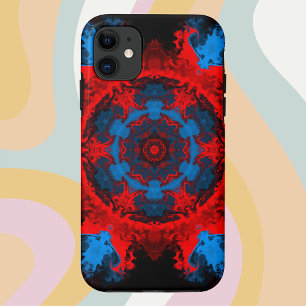 Psychedelic Hippie Red en Blue Case-Mate iPhone Case