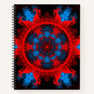 Psychedelic Hippie Red en Blue Notitieboek