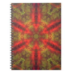 Psychedelic Hippie Red en Yellow Notitieboek